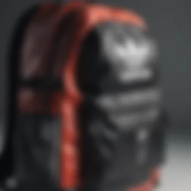 Close-up of the innovative materials used in an Adidas backpack