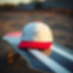 Adidas ball cap on a skateboard deck