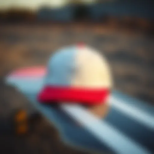 Adidas ball cap on a skateboard deck