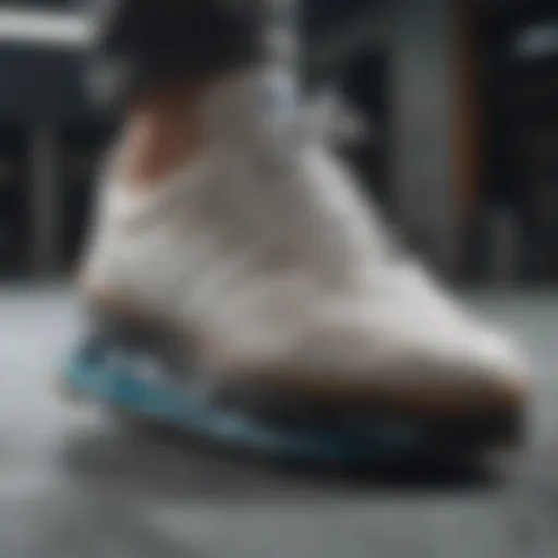 Close-up of Adidas non-slip shoe sole showcasing grip technology