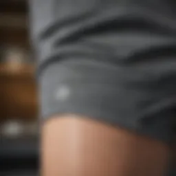 A close-up of soft fabric showcasing the texture of athletic sweat shorts.