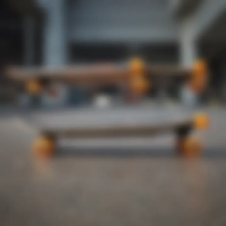 Side-by-side comparison of a boosted loaded skateboard and a traditional skateboard.