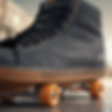 Close-up of skate shoe detailing