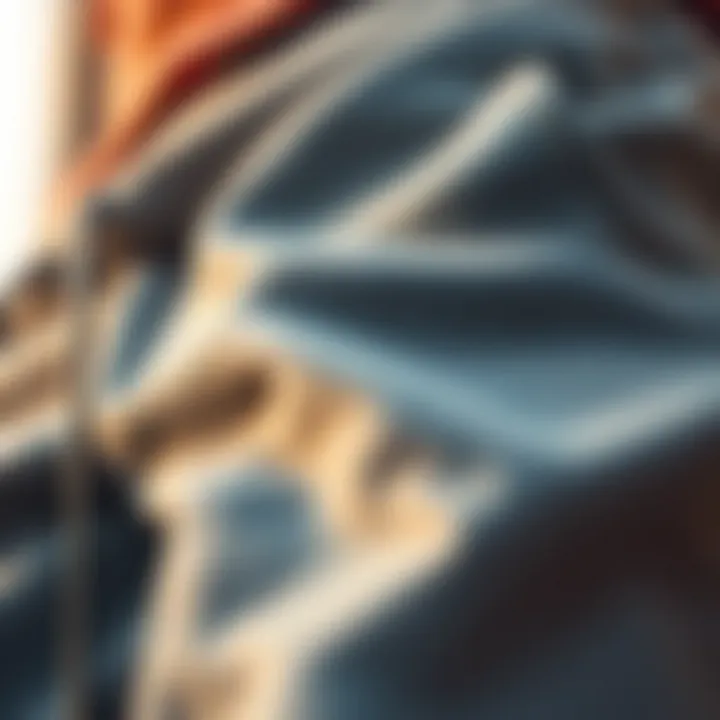 Close-up of fabric and stitching of sweat shorts