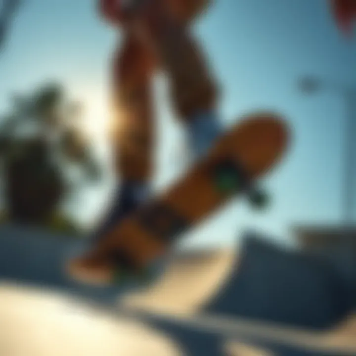 Skateboarding in Style with the Converse Move Platform Skateboarder performing a trick while wearing the Converse Move Platform.