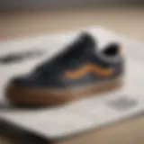 Close-up of custom skate shoe design sketches