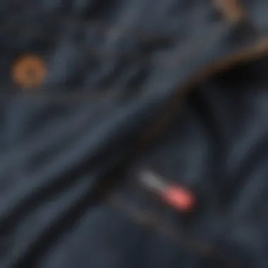 Detailed view of the pockets and stitching of Dickies baggy skate pants