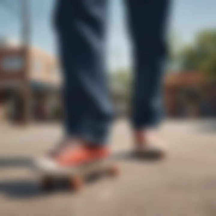 A group of skateboarders showcasing different styles of Dickies cords