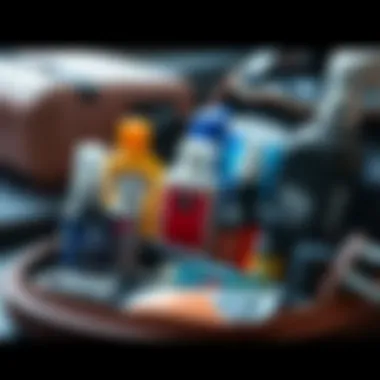 A grooming kit featuring various personal care items