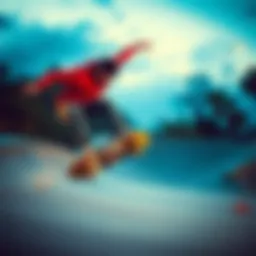 Dynamic skateboarding trick showcasing style and creativity