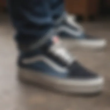 Close-up of foot wearing Vans Old Skool to illustrate comfort and fit.