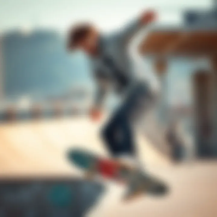 Stylish skater wearing a fashionable sweatshirt while performing a trick