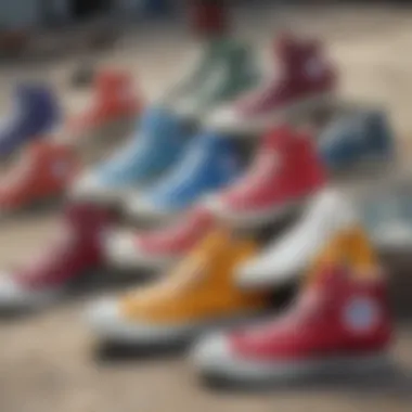 An array of Converse high tops in various colors, symbolizing style diversity