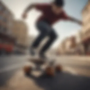 Skater performing tricks with hollow skateboard trucks