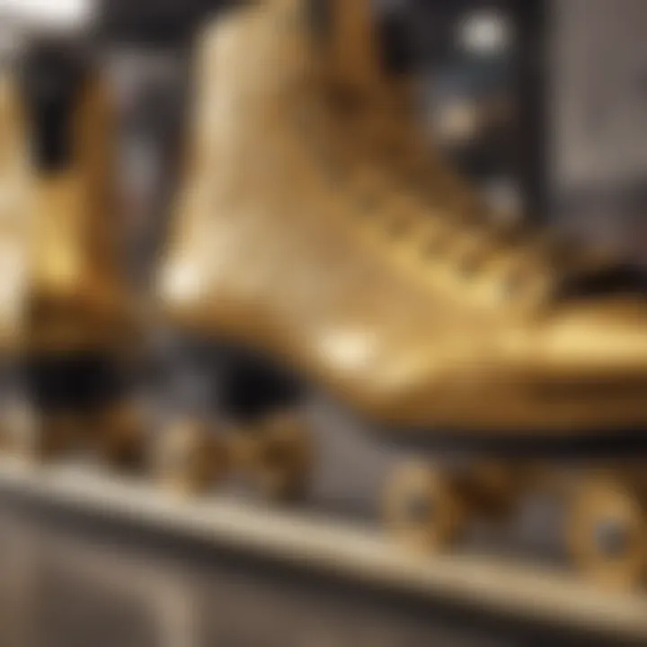 Close-up view of Impala Gold Skates showcasing intricate design and craftsmanship