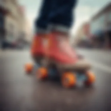 Close-up view of Impala sidewalk skates showcasing vibrant design and unique features.