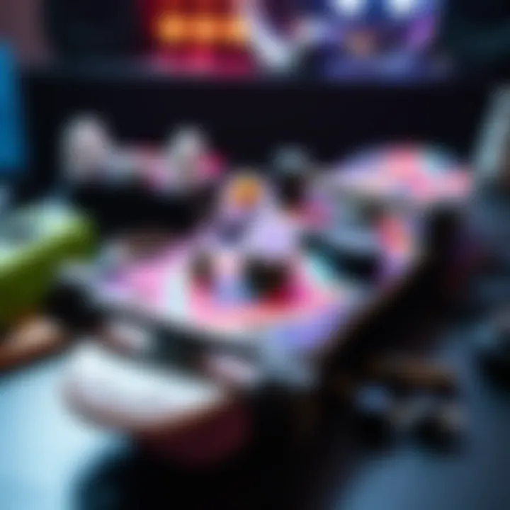 Fingerboard setup with various accessories demonstrating customization options