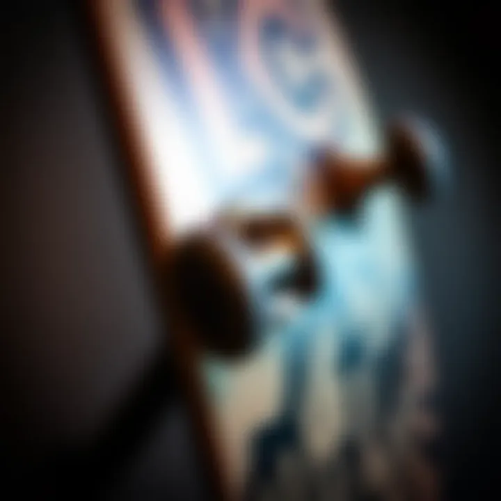 Detailed view of LC fingerboard highlighting its unique design features