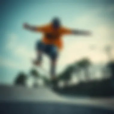 Enhancing Performance through Motle Clothing Skateboarder performing a trick while wearing motle gear