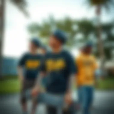 Community Identity Reflected in Motle Fashion Group of skaters in motle attire representing community