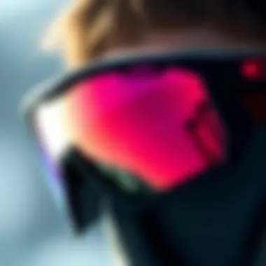 Close-up of the lens technology in Oakley Sutro Matte Carbon