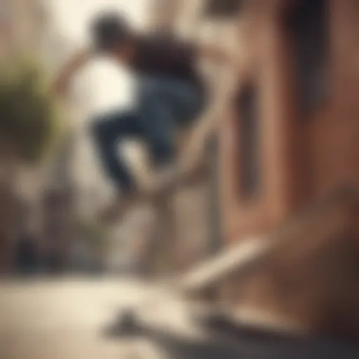 Dynamic skateboarding scene showcasing stylish gear