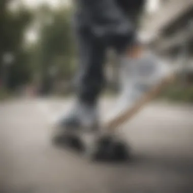 Skater performing tricks while wearing Adidas shoes