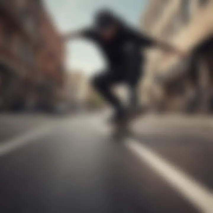 Skaters performing tricks wearing black Vans.