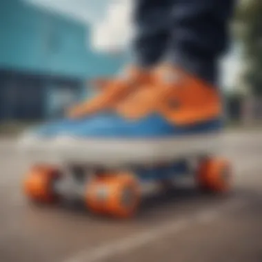 Artistic representation of color psychology in skate footwear