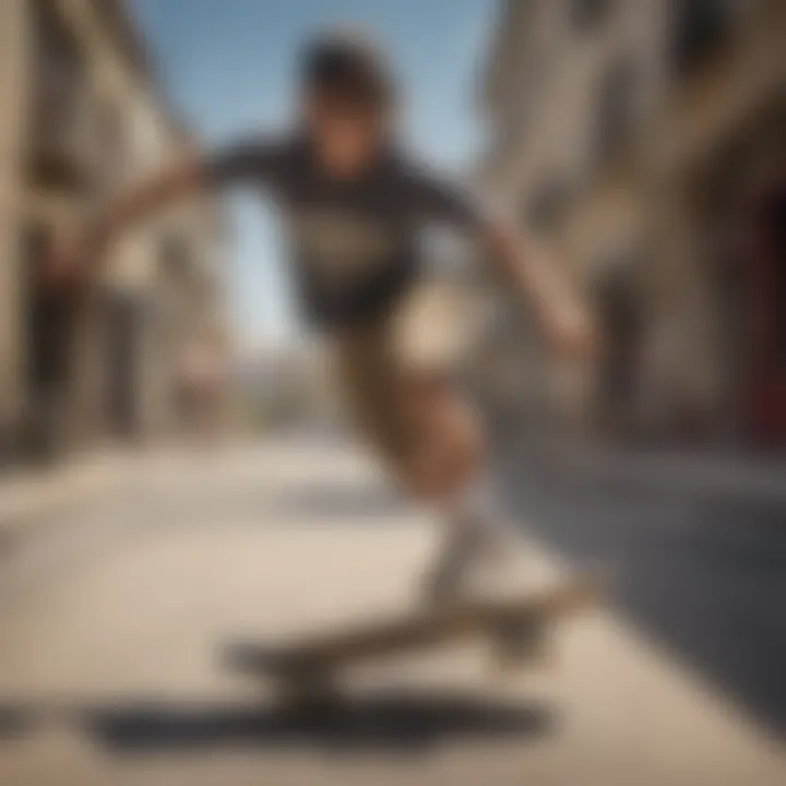 A skateboarder wearing Oakley Holbrook sunglasses while performing a trick