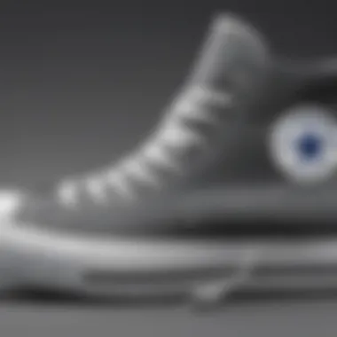 Close-up of the Converse All Star Gray sneaker showcasing its iconic design