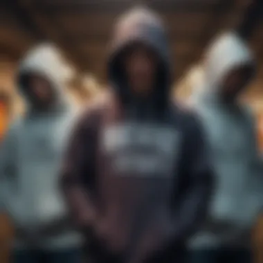 Group of skateboarders wearing hoodies