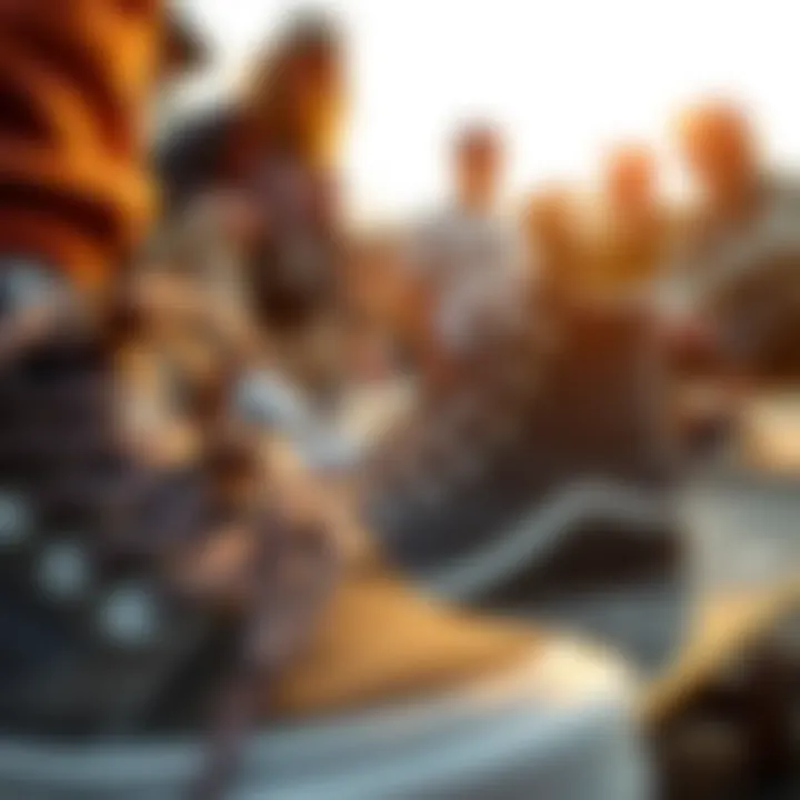 Diverse group of skateboarders wearing high-top Vans