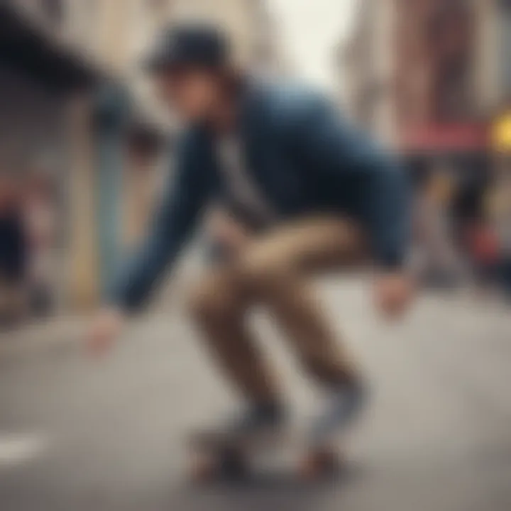 Skaters wearing the Imperial Motion hat in an urban skate environment.