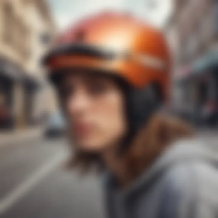 Skater wearing a stylish helmet demonstrating personal expression