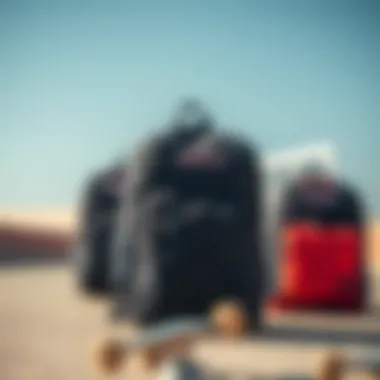 Different models of Jansport backpacks tailored for skateboarders