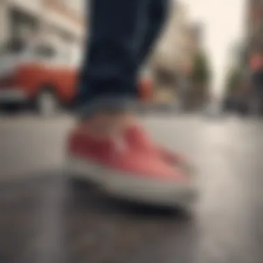 Skateboarding scene highlighting the use of Vans Half Slip-On sneakers in action.