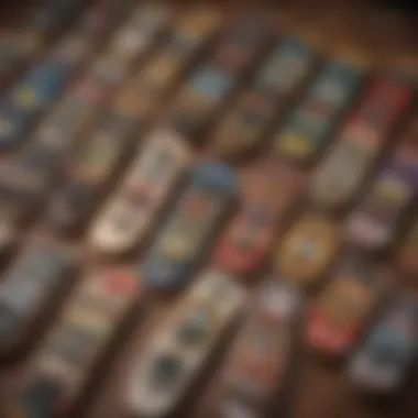 Diverse selection of Tech Decks showcasing various designs