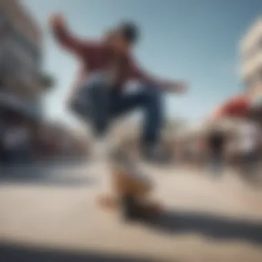 Skateboarder performing tricks while wearing Vans Caballero shoes