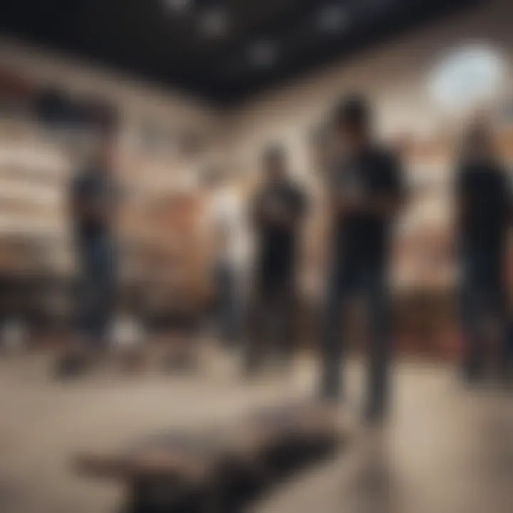 Skateboarders interacting in the Vans Store