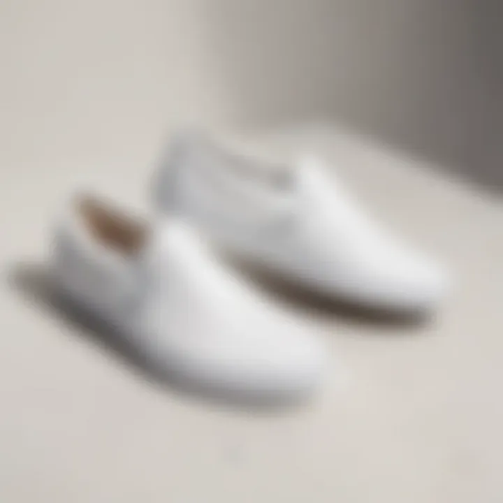 Artistic representation of white on white slip-on Vans symbolizing fashion and identity