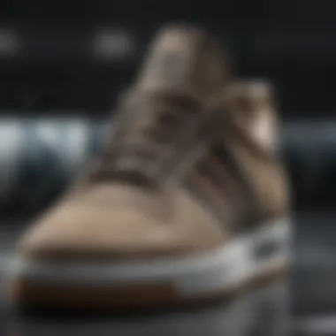 Close-up of Kader Adidas shoe technology and materials