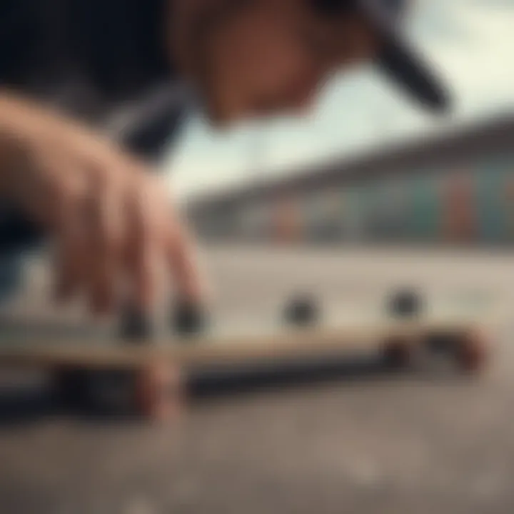 A skateboard enthusiast examining clean bearings under proper lighting.