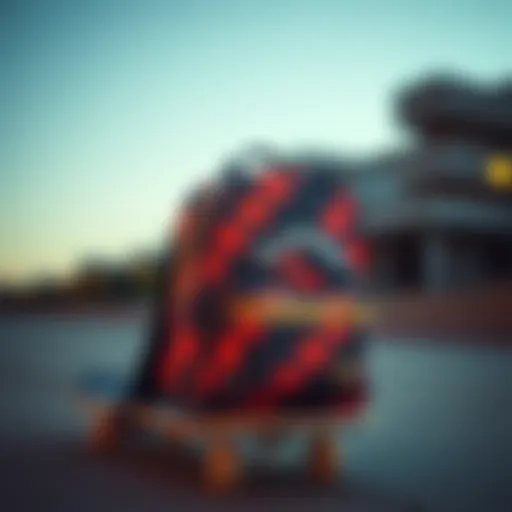 A stylish mini bookbag designed for skateboarders