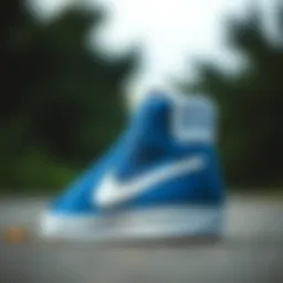 Stylish profile view of Nike Blazer High Blue showcasing its unique colorway