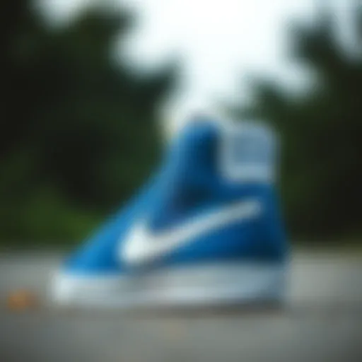 Stylish profile view of Nike Blazer High Blue showcasing its unique colorway