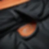 Close-up view of a zipper pocket on Nike shorts