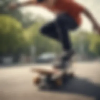 Skateboarder performing tricks with a Nike deck