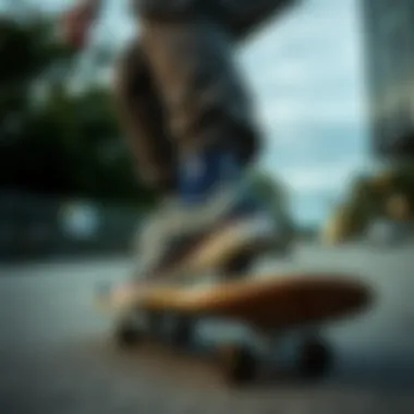 Skateboarder Performing Tricks in All Star Shoes Skateboarder performing tricks wearing All Star shoes