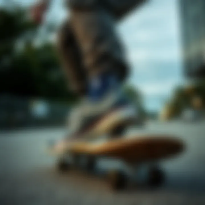 Skateboarder Performing Tricks in All Star Shoes Skateboarder performing tricks wearing All Star shoes